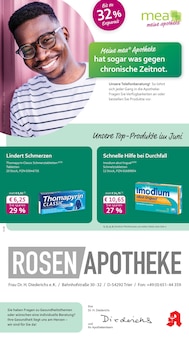 Aktueller mea - meine apotheke Prospekt (Trier, 4 Seiten zum blättern mea - meine apotheke Prospekt Unsere Juni-Angebote mit 4 Seiten