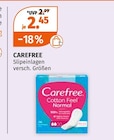 Slipeinlagen von CAREFREE im aktuellen Müller Prospekt für 2,45 €