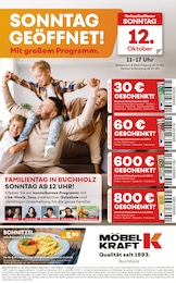Möbel & Einrichtung Prospekt von Möbel Kraft Neu Wulmstorf Möbel Kraft Prospekt: "SONNTAG GEÖFFNET! MIT GROSSEN PROGRAMM.", 1 Seite, 08.10.2025 - 14.10.2025