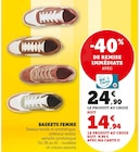 BASKETS FEMME en promo chez Super U Perpignan à 14,94 €