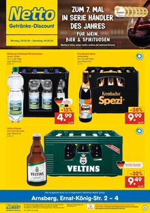 Netto Marken-Discount Prospekt "ZUM 7. MAL IN SERIE HÄNDLER DES JAHRES FÜR WEIN, BIER & SPIRITUOSEN" mit  Seiten (Arnsberg)