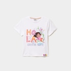 T-shirt coton Dora l'exploratrice blanc fille dans le catalogue La Halle