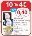 Katzennahrung von Gourmet für 0,40 € bei budni im Angebot Katzennahrung von Gourmet im aktuellen budni Prospekt