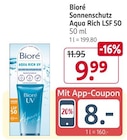 Sonnencreme Aqua Rich LSF 50 von Bioré im aktuellen Rossmann Prospekt