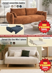 Promos Canapé Convertible dans le catalogue "MEUBLEZ-VOUS DE BONNES AFFAIRES" de Maxi Bazar Canapé Convertible en promo dans le catalogue Maxi Bazar à la page 6