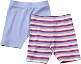 Radlerhosen mit Ringel-Muster & Ripp-Struktur, lila + rosa, Gr. 98 von ALANA im aktuellen dm-drogerie markt Prospekt für 8,90 €