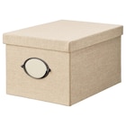 Kasten mit Deckel beige 25x35x20 cm Angebote von KVARNVIK bei IKEA Paderborn für 9,99 €