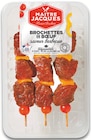 Viande Bovine : 3 brochettes de bœuf saveur barbecue - Maître Jacques - Intermarché à Hyères Viande Bovine : 3 brochettes de bœuf saveur barbecue - Maître Jacques en promo chez Intermarché Hyères à 21,50 €