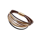 Bracelet en acier doré cuir de chèvre vache et agneau fermoir aimant en promo chez E.Leclerc Bracelet en acier doré cuir de chèvre vache et agneau fermoir aimant dans le catalogue E.Leclerc