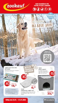 Zookauf Prospekt der KW 4 "GUT VERSORGT INS NEUE JAHR!" Aktueller Zookauf Prospekt "GUT VERSORGT INS NEUE JAHR!" Seite 1 von 12 Seiten
