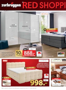 Bett im Zurbrüggen Prospekt "RED SHOPPING WEEK" mit 20 Seiten (Bremerhaven)