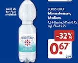 Mineralwasser, Medium Angebote von Gerolsteiner bei ALDI SÜD Reutlingen für 0,67 €