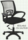 Fauteuil de bureau noir - HOME DECO FACTORY - Intermarché à Béziers Fauteuil de bureau noir - HOME DECO FACTORY en promo chez Intermarché Béziers à 39,99 €