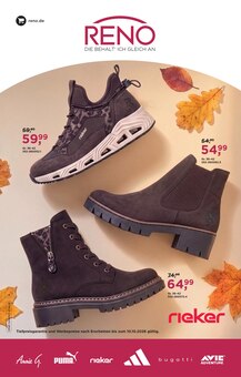 Schuhe im aktuellen RENO Prospekt (Rostock) Schuhe im RENO Prospekt "DIE BEHALT' ICH GLEICH AN" mit 12 Seiten (Rostock)