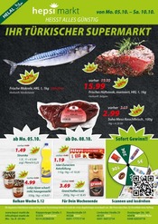 Hepsi Markt Supermarkt Prospekt der aktuellen Woche mit 12 Seiten, gültig von 05.10.2026 bis 10.10.2026, in Gladbeck und Umgebung Aktueller Hepsi Markt Supermarkt Prospekt in Gladbeck und Umgebung, "IHR TÜRKISCHER SUPERMARKT" mit 12 Seiten, 05.10.2026 - 10.10.2026