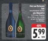 Sekt Alkoholfrei im Angebot bei EDEKA in Freital Sekt Alkoholfrei Angebote von Fürst von Metternich bei EDEKA Freital für 5,99 €