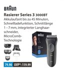 Rasierer Series 3 3000BT Angebote von Braun bei V-Markt Kempten für 79,90 €