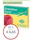 Zink + C Typ Himbeere von Verla für 6,65 € bei LINDA Premiumapotheke im Angebot Zink + C Typ Himbeere von Verla im aktuellen LINDA Premiumapotheke Prospekt