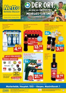 Cola im aktuellen Netto Marken-Discount Prospekt (Gummersbach) Cola im Netto Marken-Discount Prospekt "DER ORT, AN DEM DU IMMER AUSGEZEICHNETE PREISE FINDEST." mit 6 Seiten (Gummersbach)