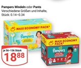 Windeln im Angebot bei GLOBUS in Zwickau Windeln Angebote von Pampers bei GLOBUS Zwickau für 18,88 €