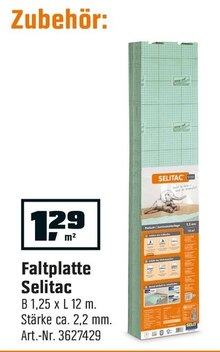 Trockenausbau im aktuellen OBI Prospekt Faltplatte Selitac für 1,29 € bei OBI im Angebot
