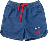 Jeansshorts mit Kirsch-Stickerei, blau, Gr. 110 von ALANA im aktuellen dm-drogerie markt Prospekt für 9,90 €