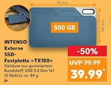 Externe SSD-Festplatte »TX100« im Angebot bei Kaufland in Bad Homburg Externe SSD-Festplatte »TX100« Angebote von INTENSO bei Kaufland Bad Homburg für 39,99 €