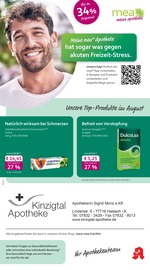 mea - meine apotheke Apotheken Prospekt der aktuellen Woche mit 4 Seiten, gültig von 01.08.2026 bis 31.08.2026, in Haslach und Umgebung Aktueller mea - meine apotheke Apotheken Prospekt in Haslach und Umgebung, "Unsere August-Angebote" mit 4 Seiten, 01.08.2026 - 31.08.2026