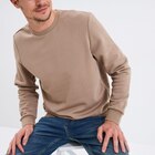 Sweat avec col rond taupe homme en promo chez La Halle Sweat avec col rond taupe homme dans le catalogue La Halle