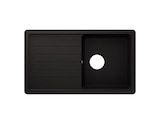 Evier quartz, rectangulaire 1 bac noir encastré ALLAIRE - 86x50x28,2 cm - Cooke and Lewis en promo chez Brico Dépôt Nanterre à 169,00 €