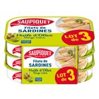 Filets de sardines sans arêtes - SAUPIQUET - Carrefour Market à Brest Filets de sardines sans arêtes - SAUPIQUET en promo chez Carrefour Market Brest à 4,95 €