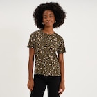 T-shirt coton col rond manches courtes vert kaki femme - La Halle T-shirt coton col rond manches courtes vert kaki femme à 5,99 € dans le catalogue La Halle