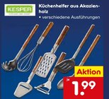 Küchenhelfer aus Akazienholz im Netto Marken-Discount Prospekt Küchenhelfer aus Akazienholz von Kesper im aktuellen Netto Marken-Discount Prospekt für 1,99 €