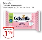 Feuchtes Toilettenpapier im Angebot bei GLOBUS in Siegen Feuchtes Toilettenpapier Angebote von Cottonelle bei GLOBUS Siegen für 1,19 €