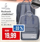 Rucksack "Inselleben" im Angebot bei Kaufhaus Stolz in Schwerin Rucksack "Inselleben" Angebote von Insel Leben bei Kaufhaus Stolz Schwerin für 19,99 €