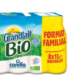 Bio Soleil - CANDIA dans le catalogue Carrefour Lait U.H.T. demi-écrémé GrandLait Bio - CANDIA à 7,42 € en promo chez Carrefour
