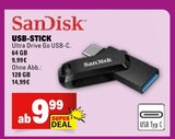 USB-Stick Ultra Drive Go USB-C 64 GB Angebote von SanDisk bei E center Weinheim für 9,99 €