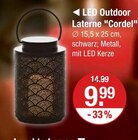 LED Outdoor Laterne "Cordel" Angebote bei V-Markt Regensburg für 9,99 €