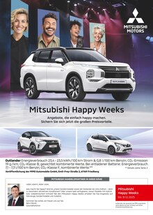 Mitsubishi Prospekt Mitsubishi Happy Weeks mit  Seite in Linkenheim-Hochstetten und Umgebung