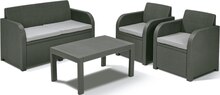Salon de jardin CAROLINA en résine sparkle gris - Géant Casino à Nice Salon de jardin CAROLINA en résine sparkle gris en promo chez Géant Casino Nice à 149,40 €