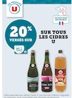 20% versés sur ma Carte U sur tous les cidres U - U dans le catalogue U Express