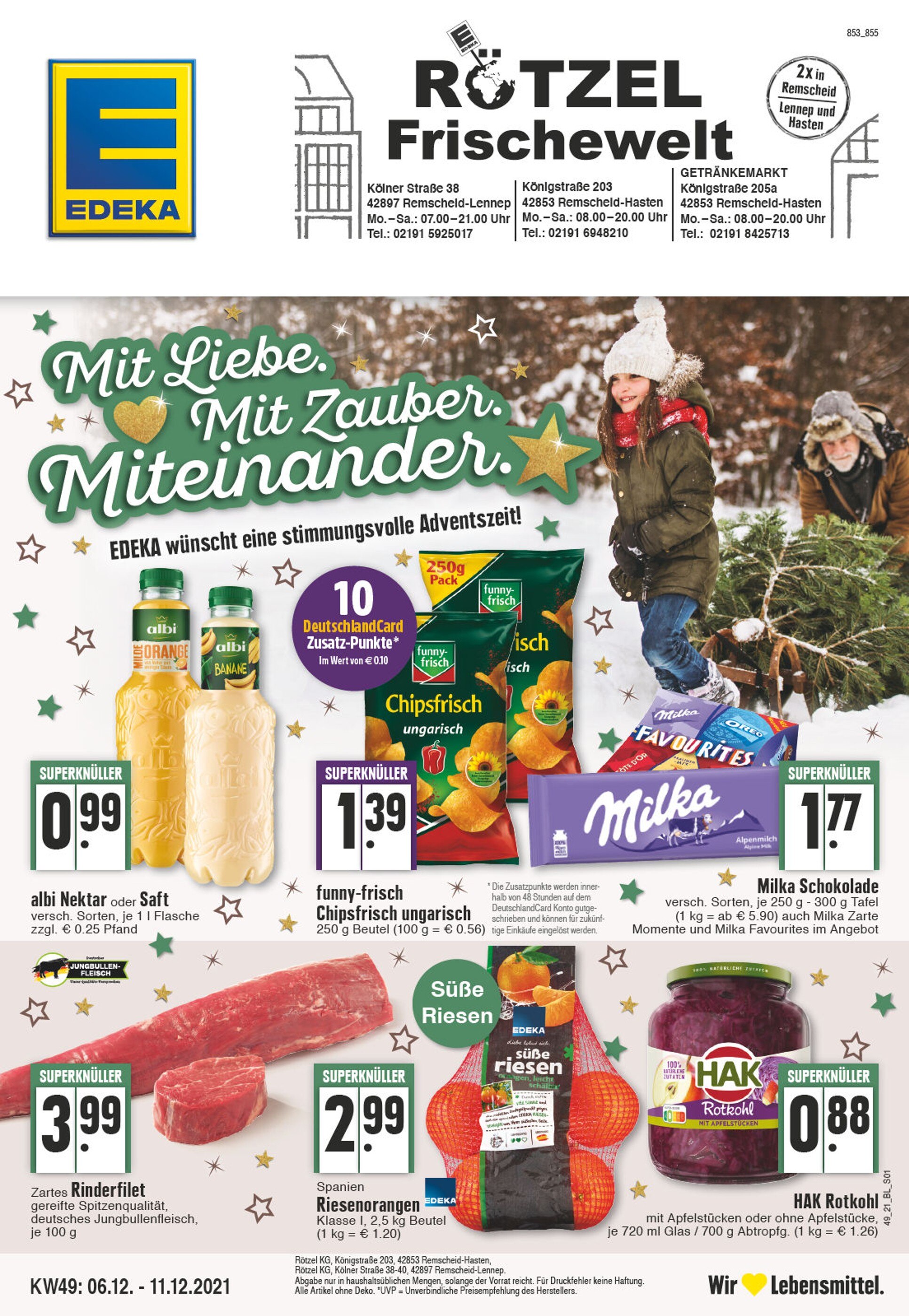 EDEKA Prospekt für Remscheid mit 32 Seiten EDEKA Prospekt für Remscheid: "Aktuelle Angebote", 32 Seiten, 06.12.2021 - 11.12.2021