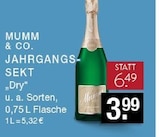 Jahrgangssekt Dry Angebote von Mumm & Co. bei E center Hilden für 3,99 €