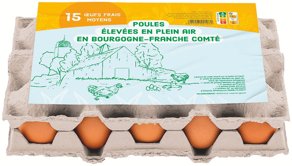 15 œufs frais moyens de poules