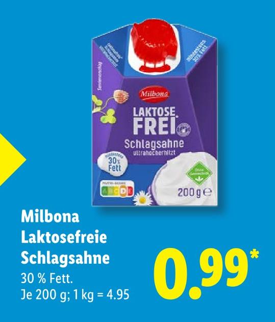 Laktosefreie Schlagsahne