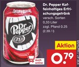 Dr. Pepper Koffeinhaltiges Erfrischungsgetränk im Angebot bei Netto Marken-Discount in Köln Dr. Pepper Koffeinhaltiges Erfrischungsgetränk Angebote von Dr. Pepper bei Netto Marken-Discount Köln für 0,79 €