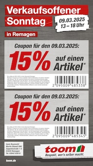 toom Baumarkt Prospekt Verkaufsoffener Sonntag mit 1 Seite