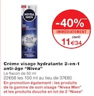 Crème visage hydratante 2-en-1 anti-âge - Nivea - Monoprix Crème visage hydratante 2-en-1 anti-âge - Nivea à 11,34 € dans le catalogue Monoprix
