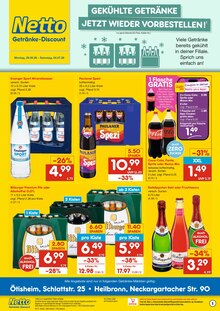 Coca Cola im Netto Marken-Discount Prospekt "DER ORT, AN DEM DU IMMER AUSGEZEICHNETE PREISE FINDEST." mit 2 Seiten (Heilbronn)