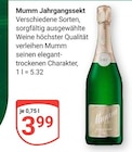 Aktuelles Mumm Jahrgangssekt Angebot bei GLOBUS in Koblenz ab 3,99 €